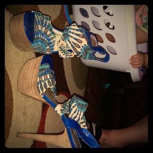 Blue pump heels